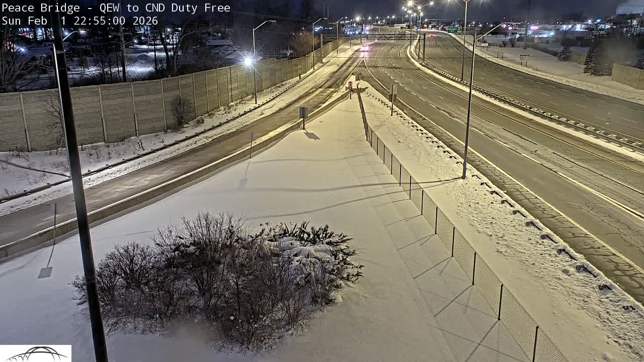 Fort Erie,  Canada Duty Free  Road Entrance to Peace Bridge Live Cam - Fort Erie, Niagara, Ontario, Canada