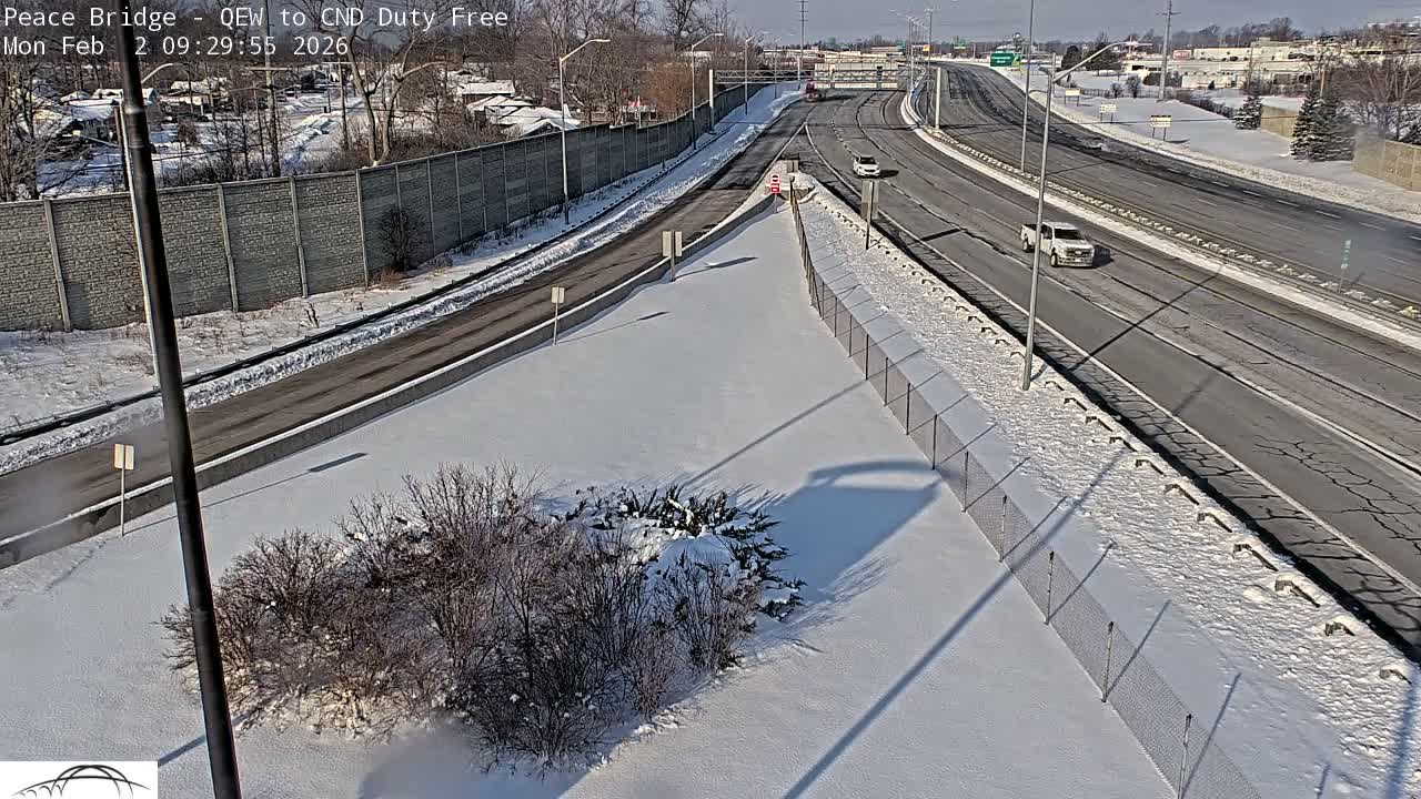 Fort Erie,  Canada Duty Free  Road Entrance to Peace Bridge Live Cam - Fort Erie, Niagara, Ontario, Canada