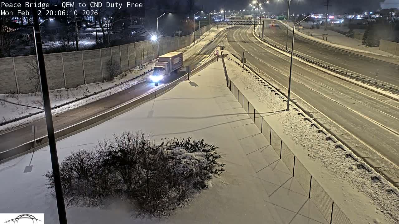 Fort Erie,  Canada Duty Free  Road Entrance to Peace Bridge Live Cam - Fort Erie, Niagara, Ontario, Canada