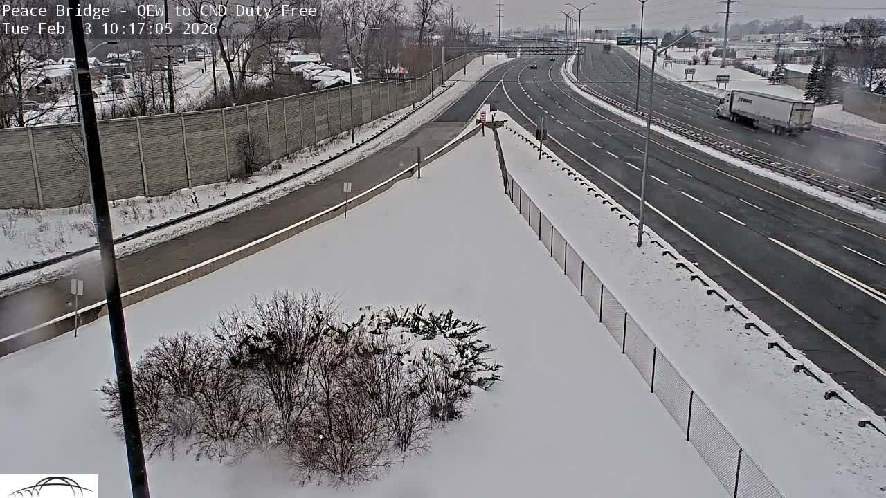Fort Erie,  Canada Duty Free  Road Entrance to Peace Bridge Live Cam - Fort Erie, Niagara, Ontario, Canada