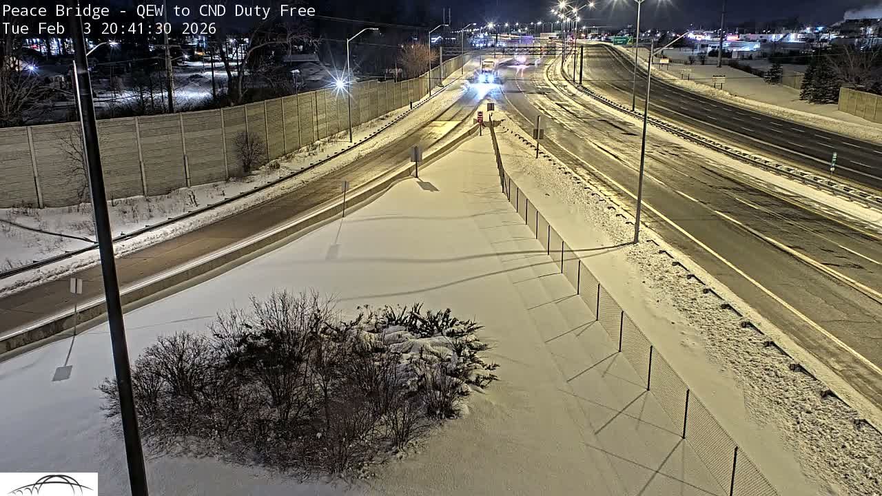 Fort Erie,  Canada Duty Free  Road Entrance to Peace Bridge Live Cam - Fort Erie, Niagara, Ontario, Canada
