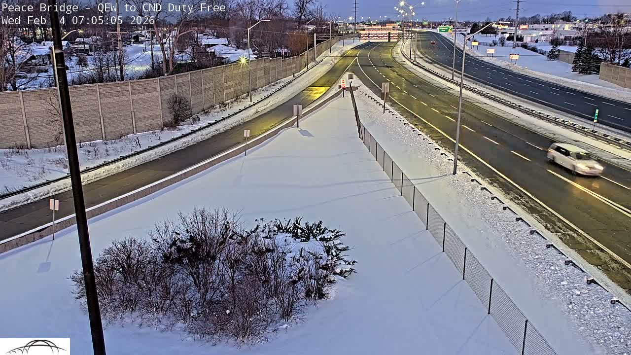 Fort Erie,  Canada Duty Free  Road Entrance to Peace Bridge Live Cam - Fort Erie, Niagara, Ontario, Canada