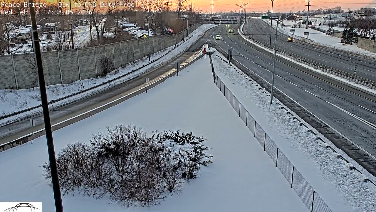 Fort Erie,  Canada Duty Free  Road Entrance to Peace Bridge Live Cam - Fort Erie, Niagara, Ontario, Canada