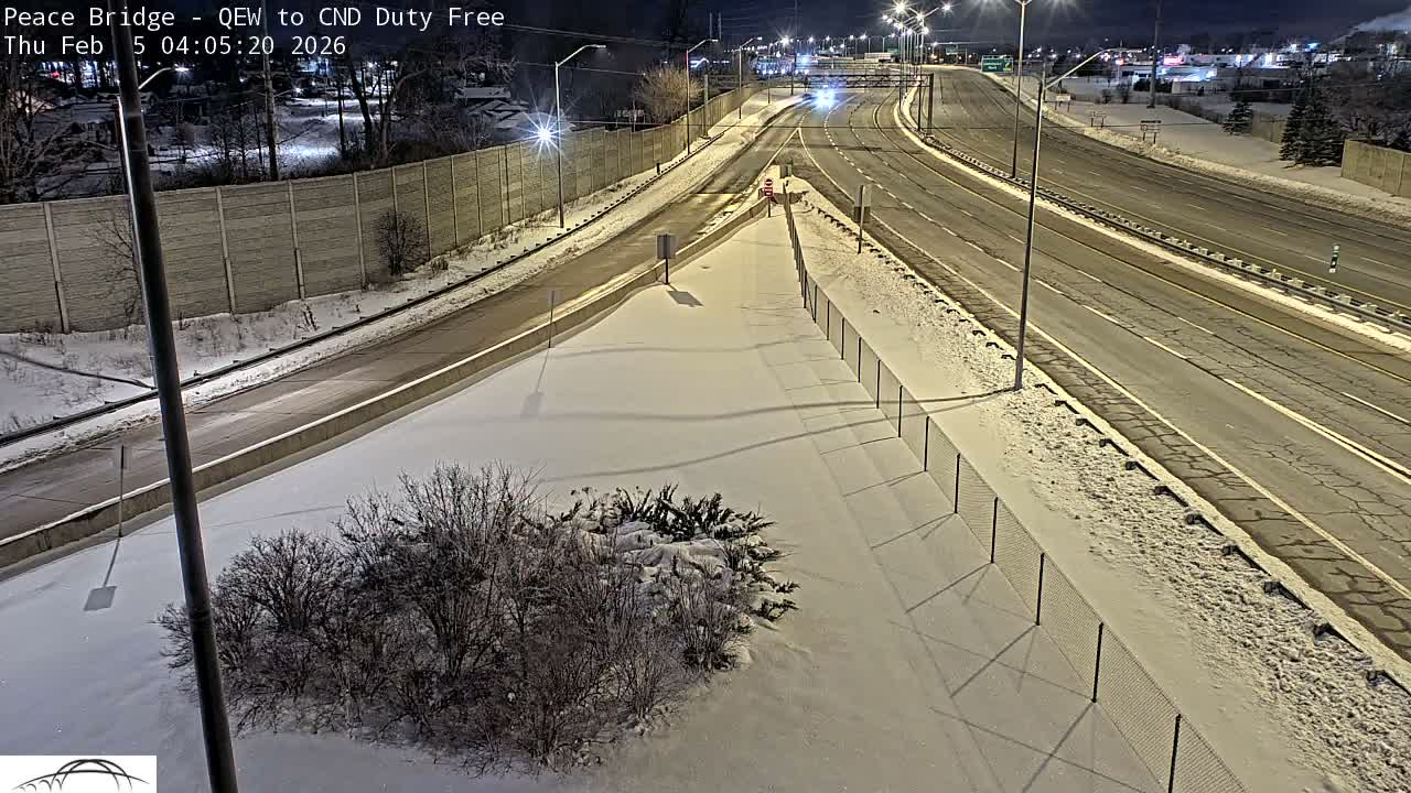 Fort Erie,  Canada Duty Free  Road Entrance to Peace Bridge Live Cam - Fort Erie, Niagara, Ontario, Canada