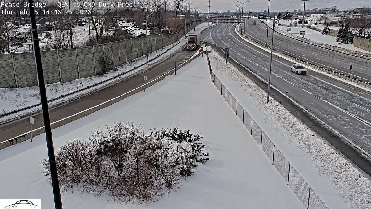 Fort Erie,  Canada Duty Free  Road Entrance to Peace Bridge Live Cam - Fort Erie, Niagara, Ontario, Canada