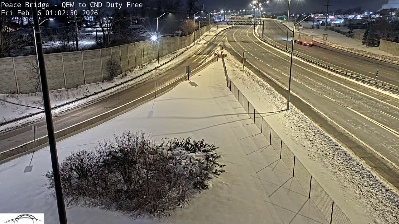 Fort Erie,  Canada Duty Free  Road Entrance to Peace Bridge Live Cam - Fort Erie, Niagara, Ontario, Canada