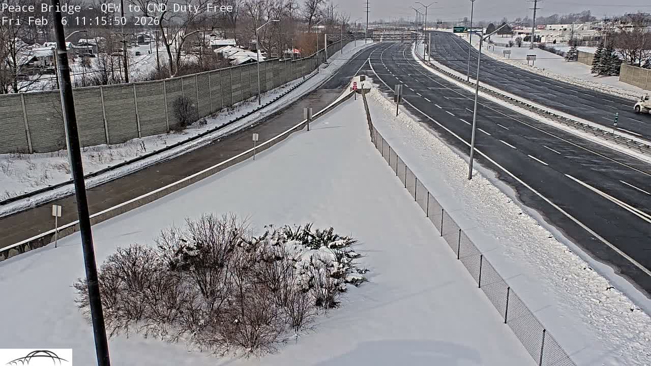 Fort Erie,  Canada Duty Free  Road Entrance to Peace Bridge Live Cam - Fort Erie, Niagara, Ontario, Canada