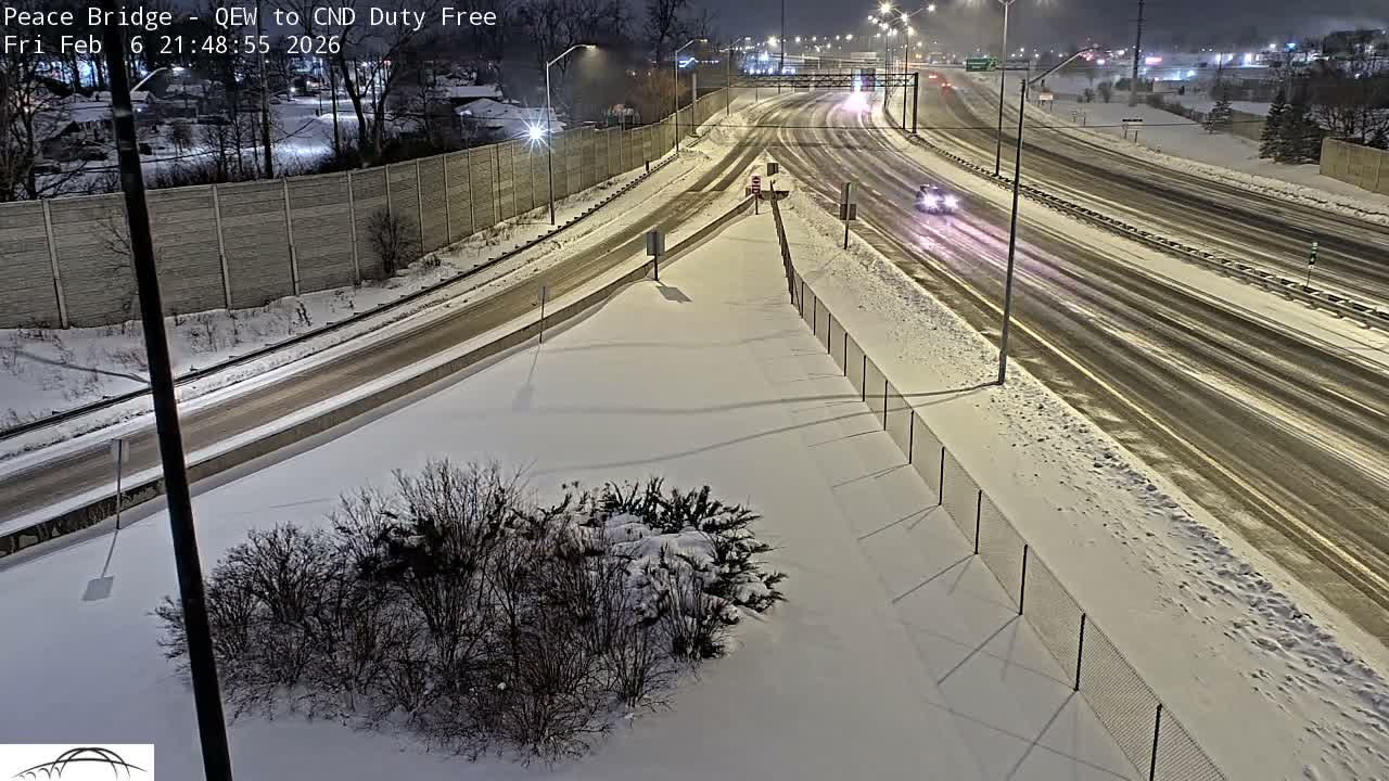 Fort Erie,  Canada Duty Free  Road Entrance to Peace Bridge Live Cam - Fort Erie, Niagara, Ontario, Canada