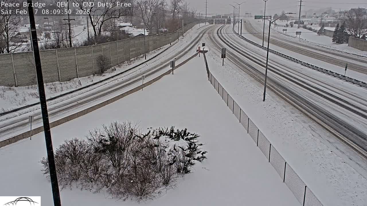 Fort Erie,  Canada Duty Free  Road Entrance to Peace Bridge Live Cam - Fort Erie, Niagara, Ontario, Canada