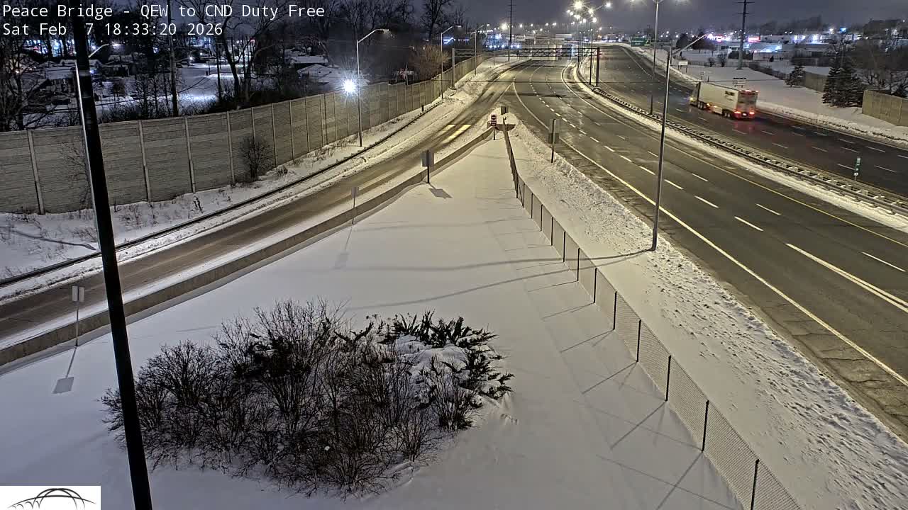 Fort Erie,  Canada Duty Free  Road Entrance to Peace Bridge Live Cam - Fort Erie, Niagara, Ontario, Canada