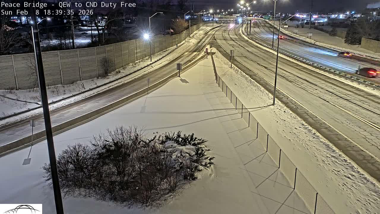 Fort Erie,  Canada Duty Free  Road Entrance to Peace Bridge Live Cam - Fort Erie, Niagara, Ontario, Canada
