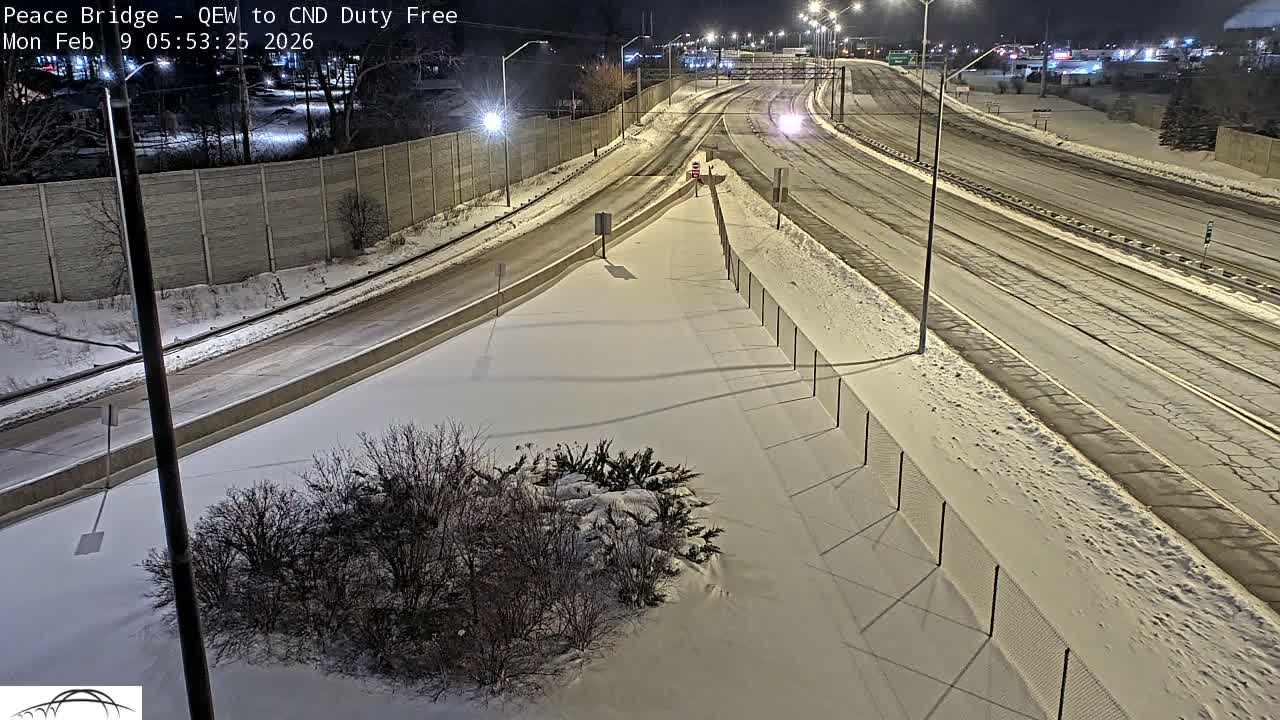 Fort Erie,  Canada Duty Free  Road Entrance to Peace Bridge Live Cam - Fort Erie, Niagara, Ontario, Canada
