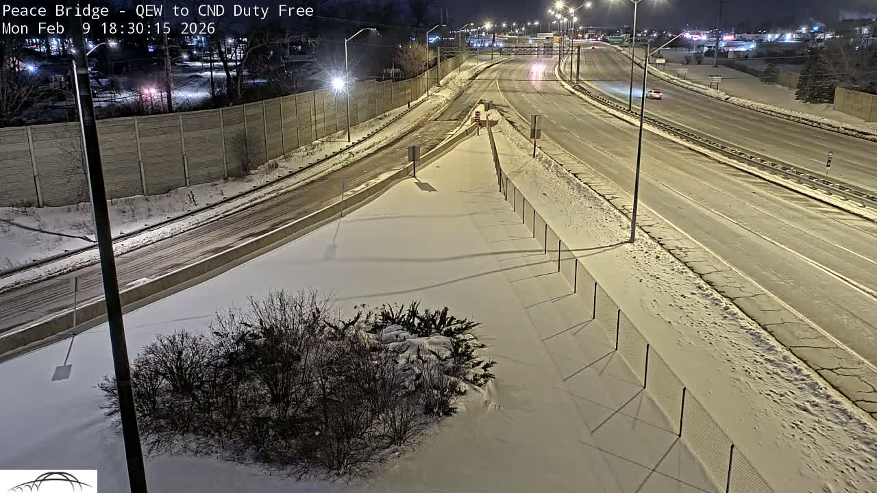 Fort Erie,  Canada Duty Free  Road Entrance to Peace Bridge Live Cam - Fort Erie, Niagara, Ontario, Canada