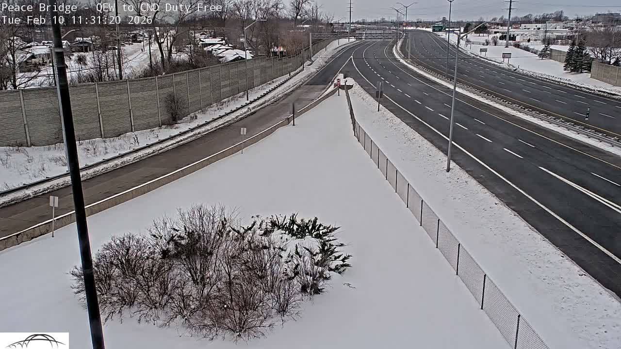 Fort Erie,  Canada Duty Free  Road Entrance to Peace Bridge Live Cam - Fort Erie, Niagara, Ontario, Canada
