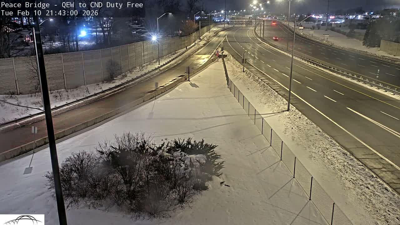 Fort Erie,  Canada Duty Free  Road Entrance to Peace Bridge Live Cam - Fort Erie, Niagara, Ontario, Canada