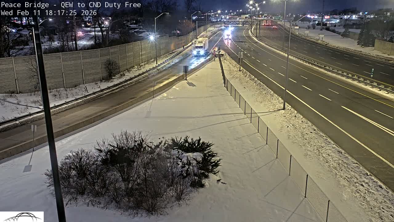 Fort Erie,  Canada Duty Free  Road Entrance to Peace Bridge Live Cam - Fort Erie, Niagara, Ontario, Canada
