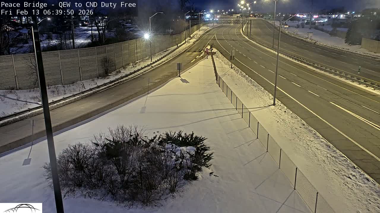 Fort Erie,  Canada Duty Free  Road Entrance to Peace Bridge Live Cam - Fort Erie, Niagara, Ontario, Canada