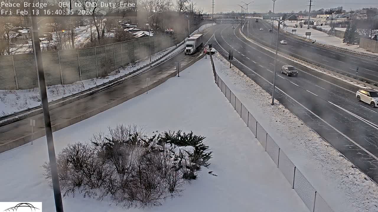 Fort Erie,  Canada Duty Free  Road Entrance to Peace Bridge Live Cam - Fort Erie, Niagara, Ontario, Canada