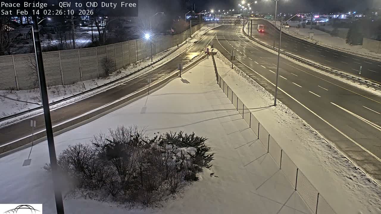 Fort Erie,  Canada Duty Free  Road Entrance to Peace Bridge Live Cam - Fort Erie, Niagara, Ontario, Canada
