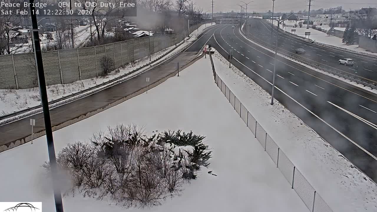 Fort Erie,  Canada Duty Free  Road Entrance to Peace Bridge Live Cam - Fort Erie, Niagara, Ontario, Canada