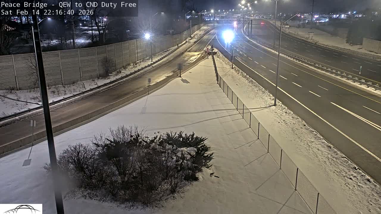Fort Erie,  Canada Duty Free  Road Entrance to Peace Bridge Live Cam - Fort Erie, Niagara, Ontario, Canada