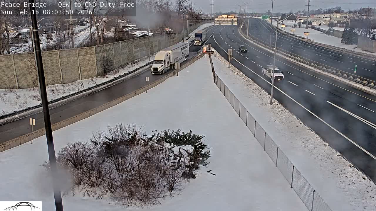 Fort Erie,  Canada Duty Free  Road Entrance to Peace Bridge Live Cam - Fort Erie, Niagara, Ontario, Canada