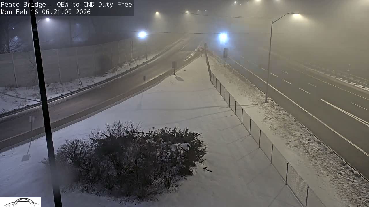 Fort Erie,  Canada Duty Free  Road Entrance to Peace Bridge Live Cam - Fort Erie, Niagara, Ontario, Canada