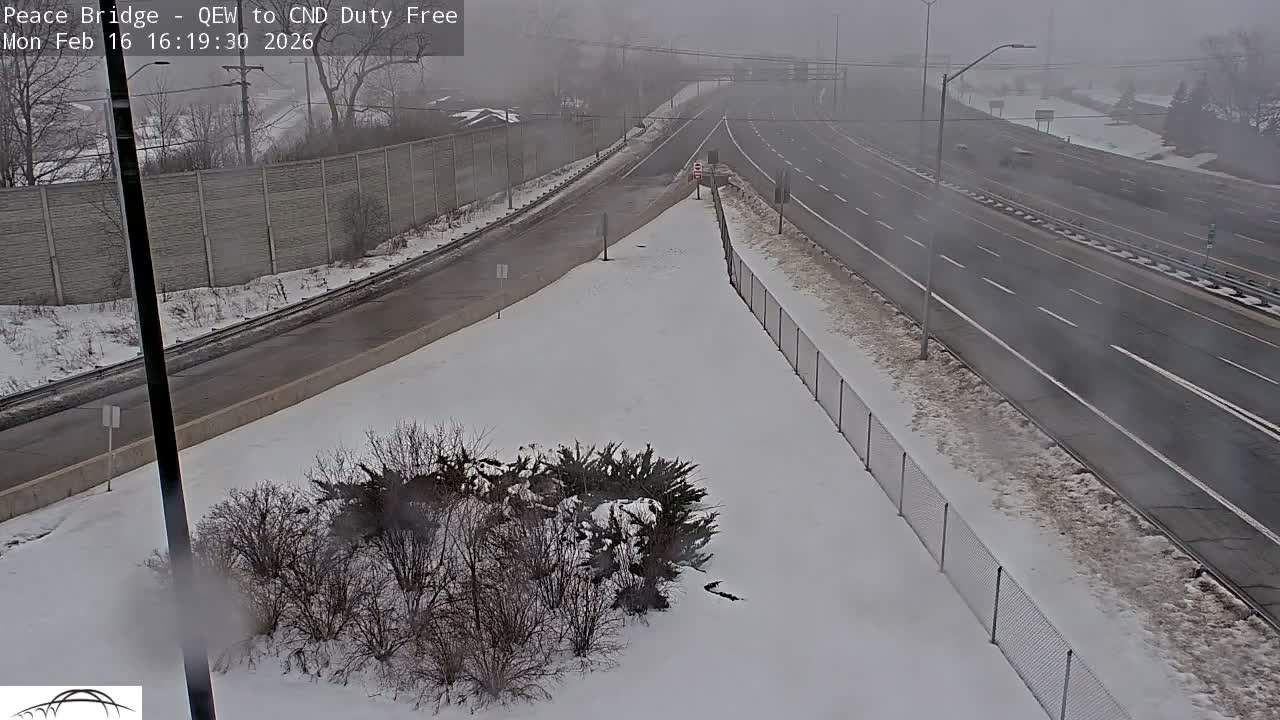 Fort Erie,  Canada Duty Free  Road Entrance to Peace Bridge Live Cam - Fort Erie, Niagara, Ontario, Canada