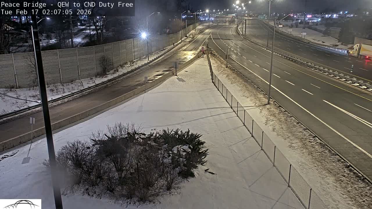 Fort Erie,  Canada Duty Free  Road Entrance to Peace Bridge Live Cam - Fort Erie, Niagara, Ontario, Canada