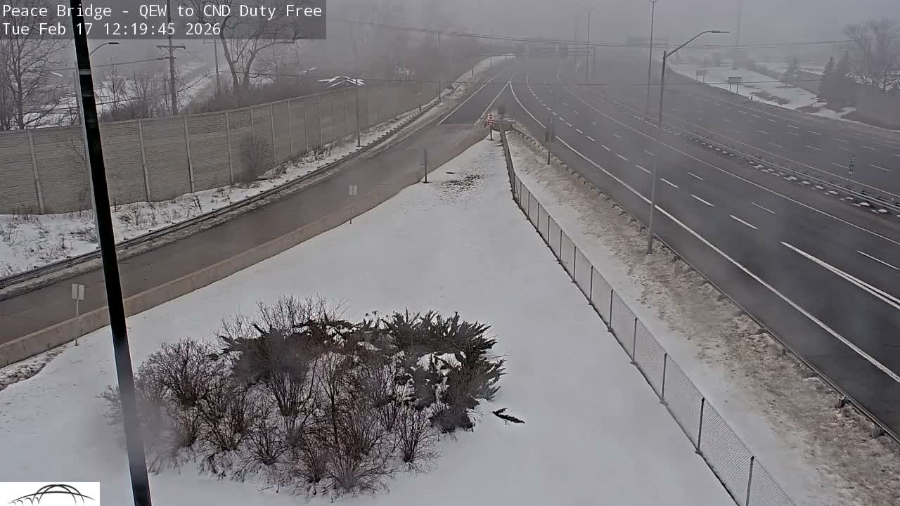 Fort Erie,  Canada Duty Free  Road Entrance to Peace Bridge Live Cam - Fort Erie, Niagara, Ontario, Canada