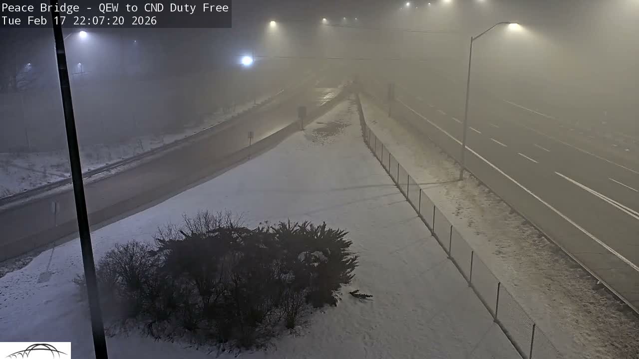 Fort Erie,  Canada Duty Free  Road Entrance to Peace Bridge Live Cam - Fort Erie, Niagara, Ontario, Canada