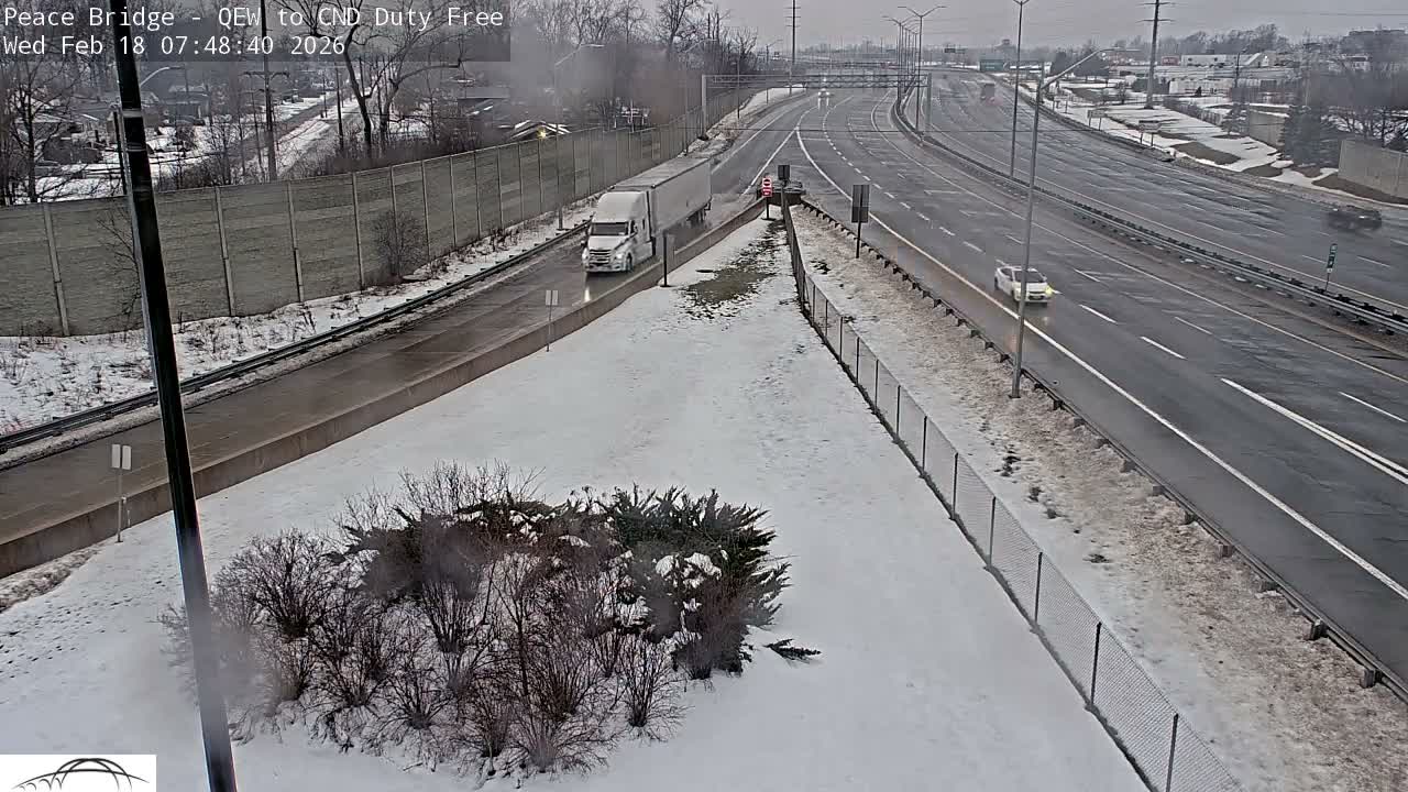 Fort Erie,  Canada Duty Free  Road Entrance to Peace Bridge Live Cam - Fort Erie, Niagara, Ontario, Canada