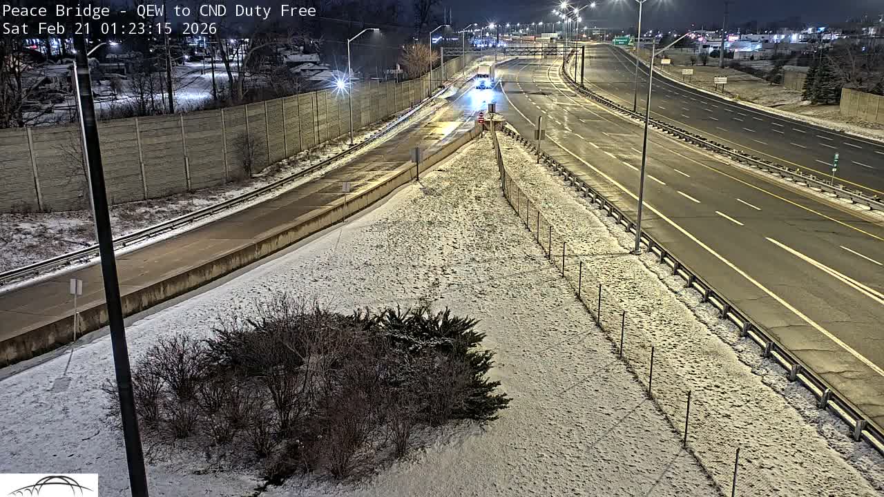 Fort Erie,  Canada Duty Free  Road Entrance to Peace Bridge Live Cam - Fort Erie, Niagara, Ontario, Canada