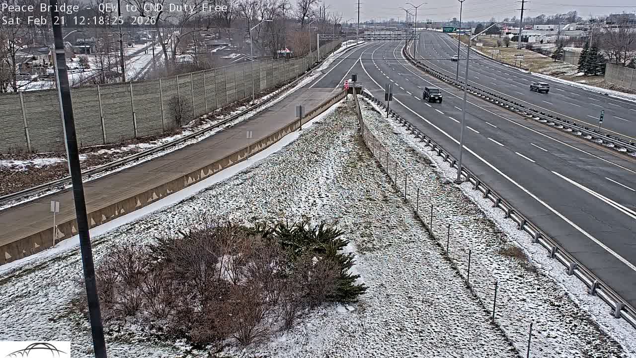 Fort Erie,  Canada Duty Free  Road Entrance to Peace Bridge Live Cam - Fort Erie, Niagara, Ontario, Canada