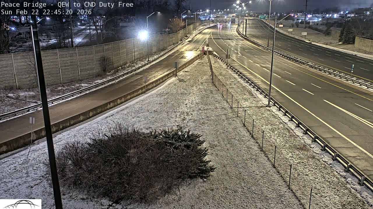 Fort Erie,  Canada Duty Free  Road Entrance to Peace Bridge Live Cam - Fort Erie, Niagara, Ontario, Canada