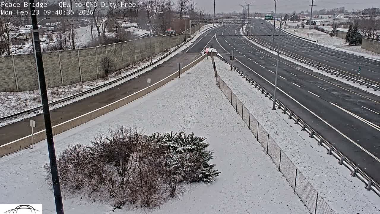 Fort Erie,  Canada Duty Free  Road Entrance to Peace Bridge Live Cam - Fort Erie, Niagara, Ontario, Canada