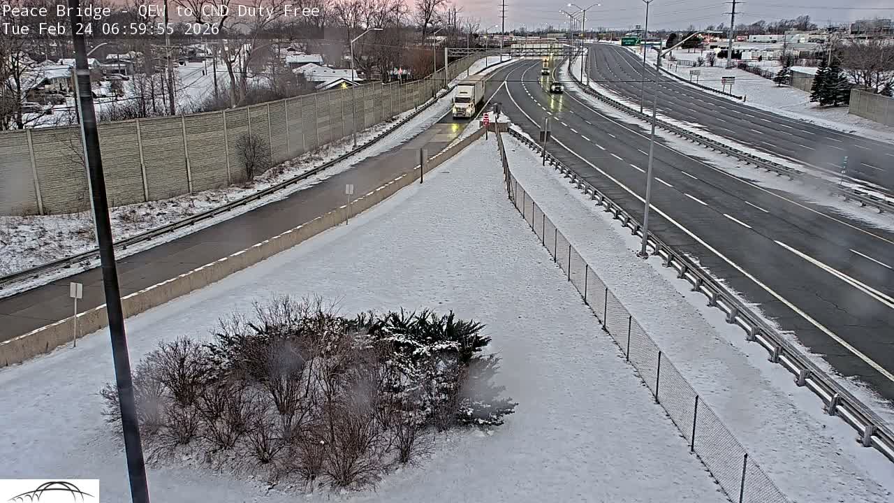 Fort Erie,  Canada Duty Free  Road Entrance to Peace Bridge Live Cam - Fort Erie, Niagara, Ontario, Canada