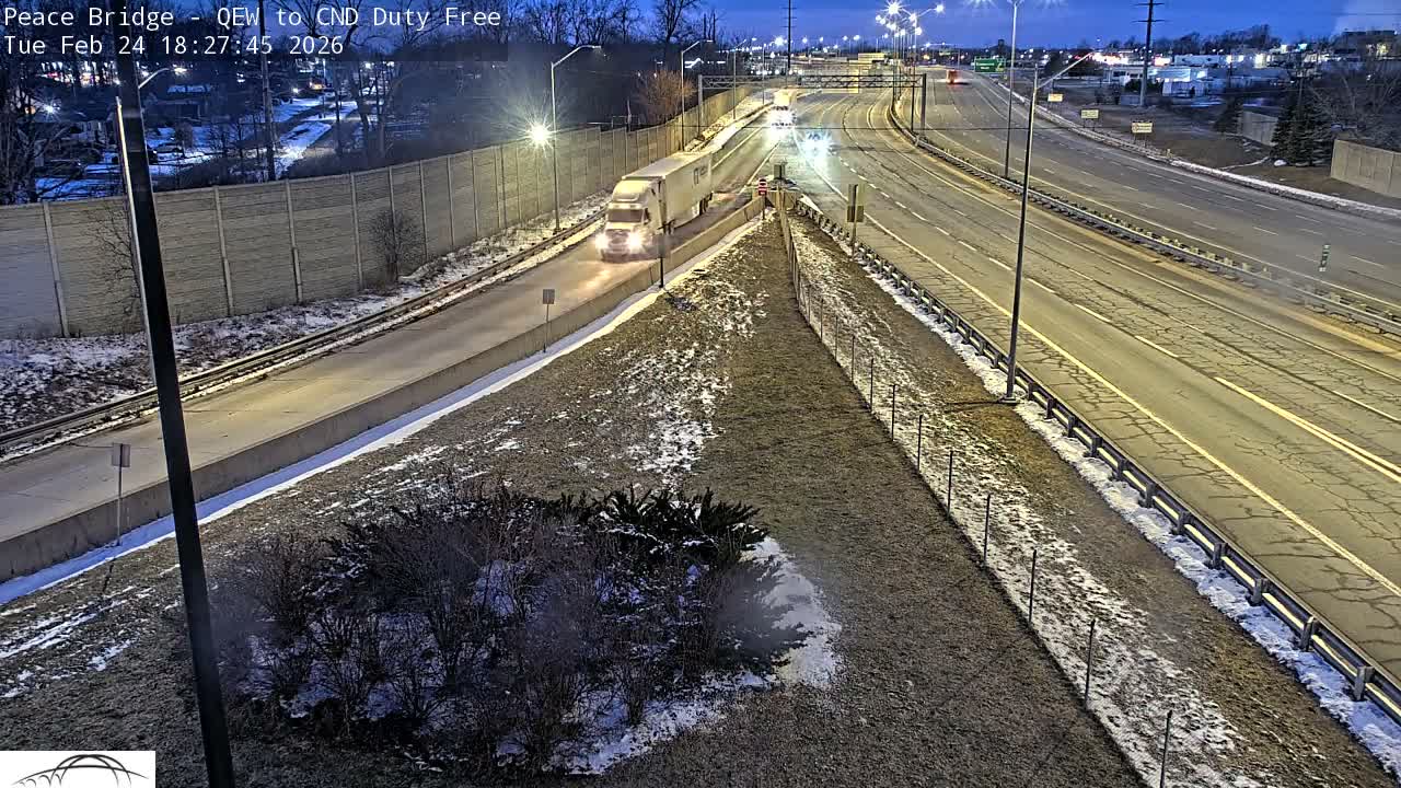 Fort Erie,  Canada Duty Free  Road Entrance to Peace Bridge Live Cam - Fort Erie, Niagara, Ontario, Canada