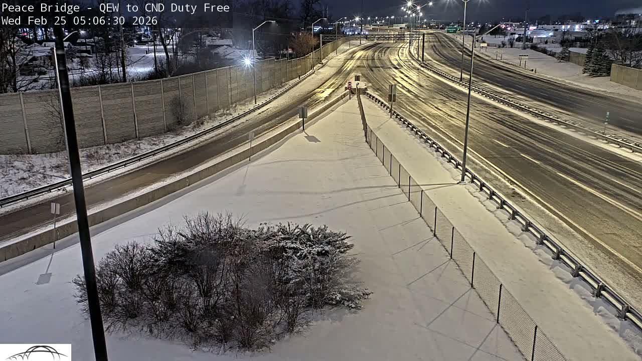Fort Erie,  Canada Duty Free  Road Entrance to Peace Bridge Live Cam - Fort Erie, Niagara, Ontario, Canada