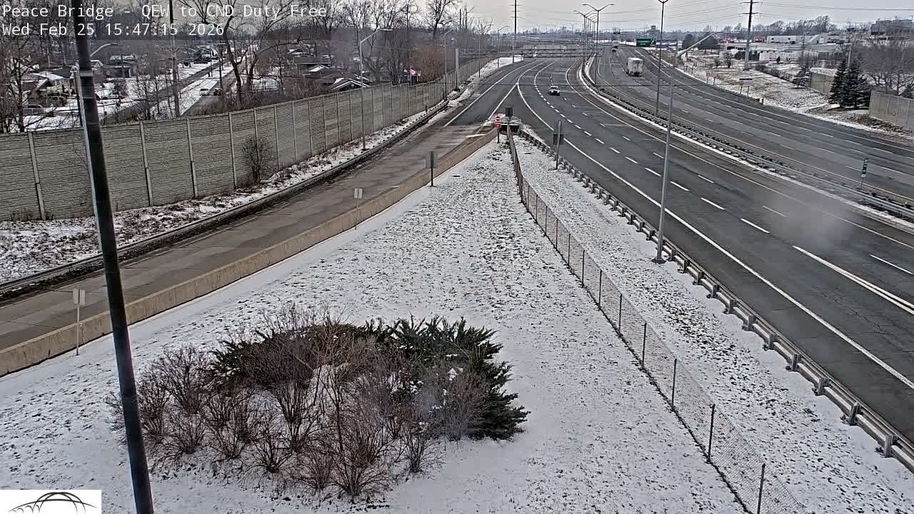Fort Erie,  Canada Duty Free  Road Entrance to Peace Bridge Live Cam - Fort Erie, Niagara, Ontario, Canada