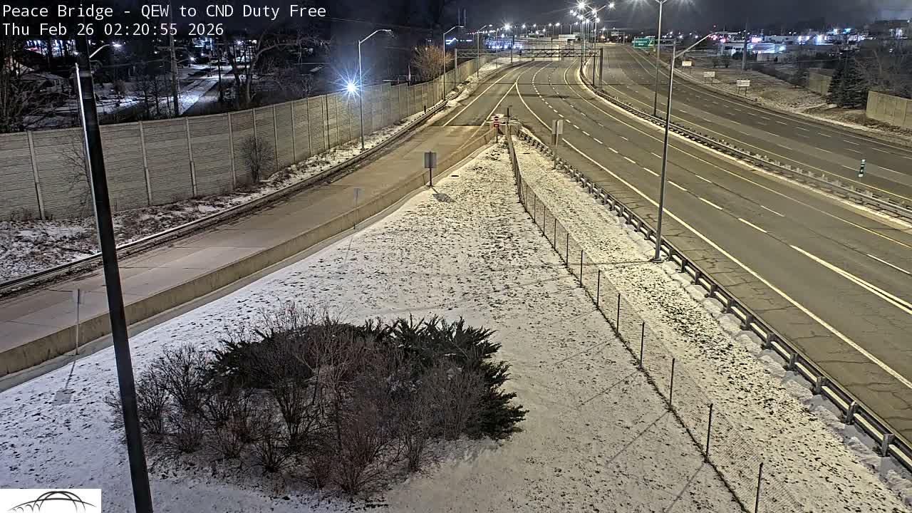 Fort Erie,  Canada Duty Free  Road Entrance to Peace Bridge Live Cam - Fort Erie, Niagara, Ontario, Canada