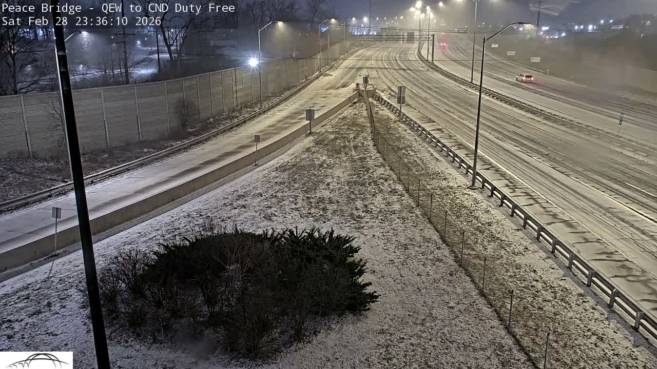Fort Erie,  Canada Duty Free  Road Entrance to Peace Bridge Live Cam - Fort Erie, Niagara, Ontario, Canada