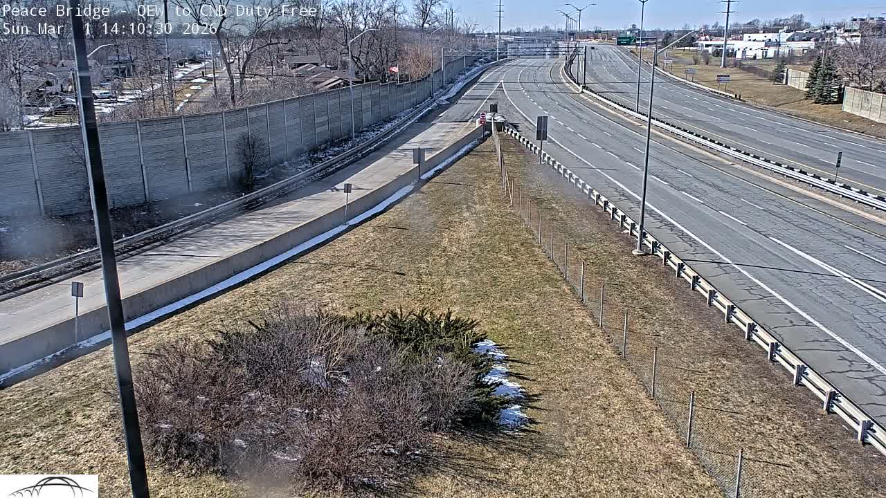 Fort Erie,  Canada Duty Free  Road Entrance to Peace Bridge Live Cam - Fort Erie, Niagara, Ontario, Canada