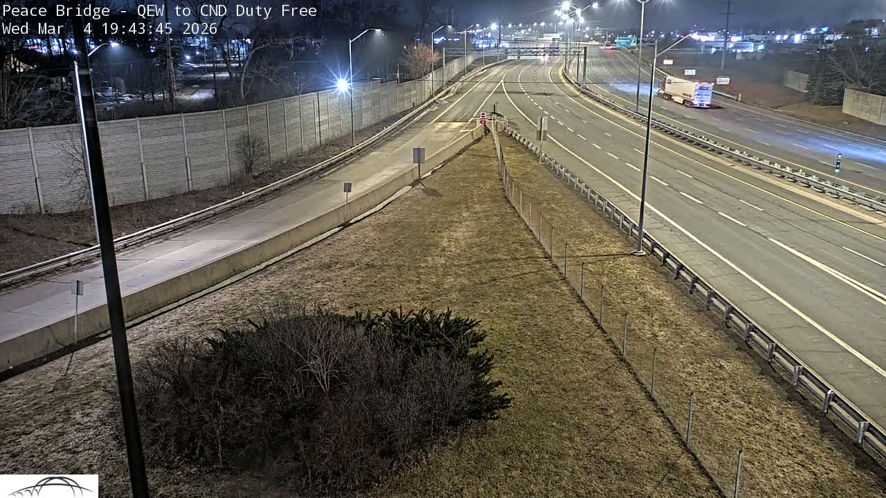 Fort Erie,  Canada Duty Free  Road Entrance to Peace Bridge Live Cam - Fort Erie, Niagara, Ontario, Canada