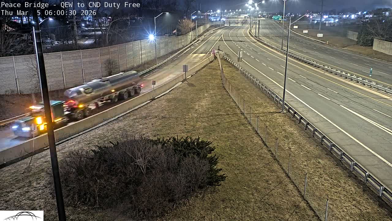 Fort Erie,  Canada Duty Free  Road Entrance to Peace Bridge Live Cam - Fort Erie, Niagara, Ontario, Canada