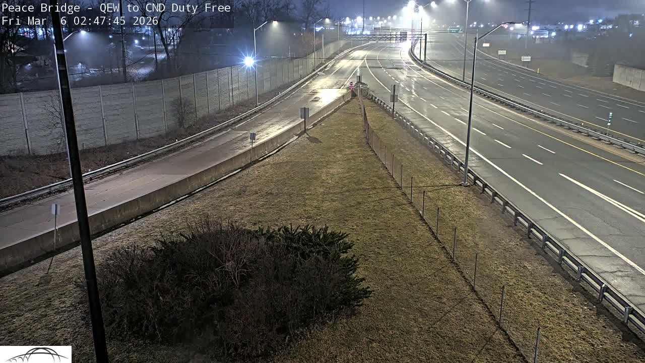 Fort Erie,  Canada Duty Free  Road Entrance to Peace Bridge Live Cam - Fort Erie, Niagara, Ontario, Canada