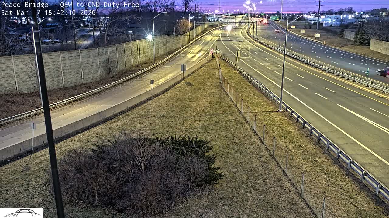 Fort Erie,  Canada Duty Free  Road Entrance to Peace Bridge Live Cam - Fort Erie, Niagara, Ontario, Canada