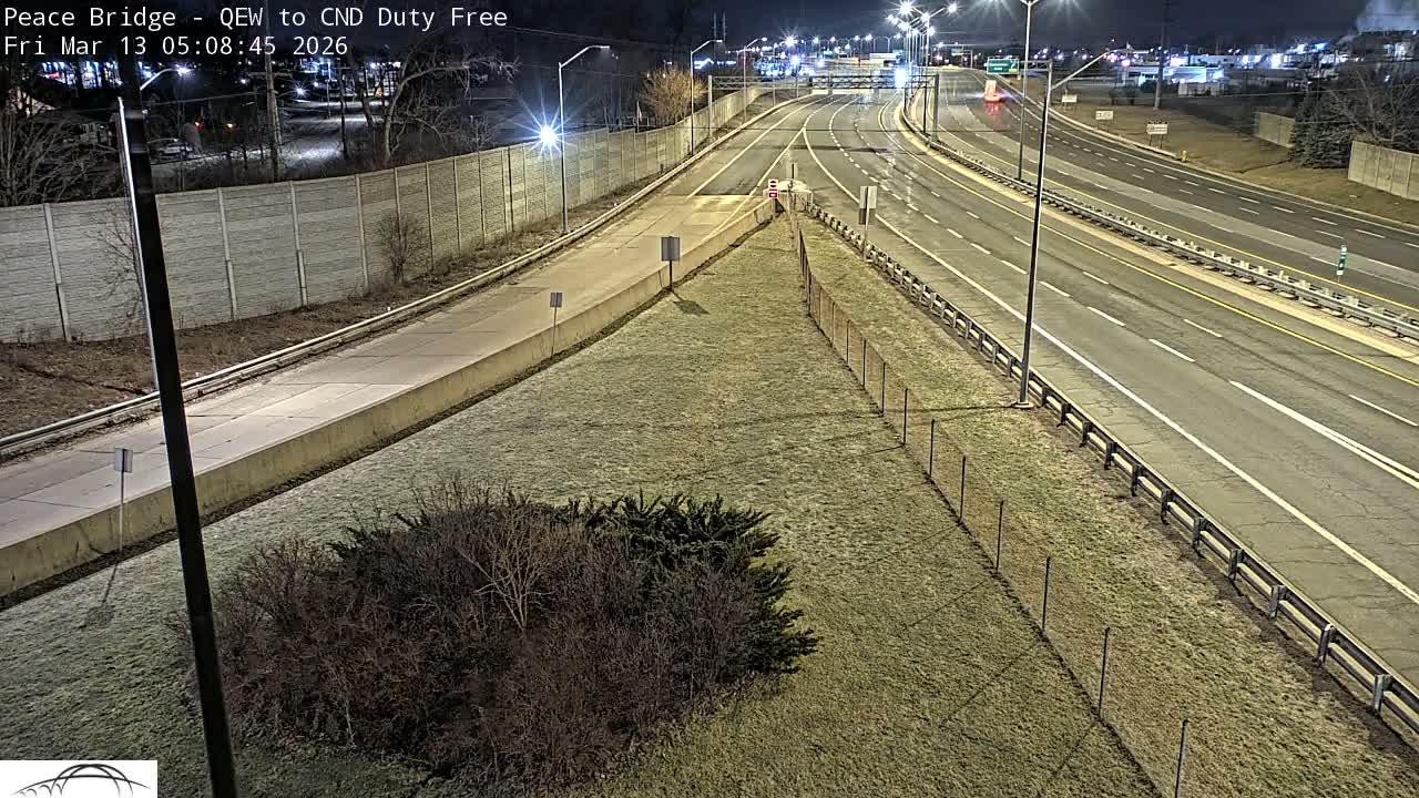 Fort Erie,  Canada Duty Free  Road Entrance to Peace Bridge Live Cam - Fort Erie, Niagara, Ontario, Canada