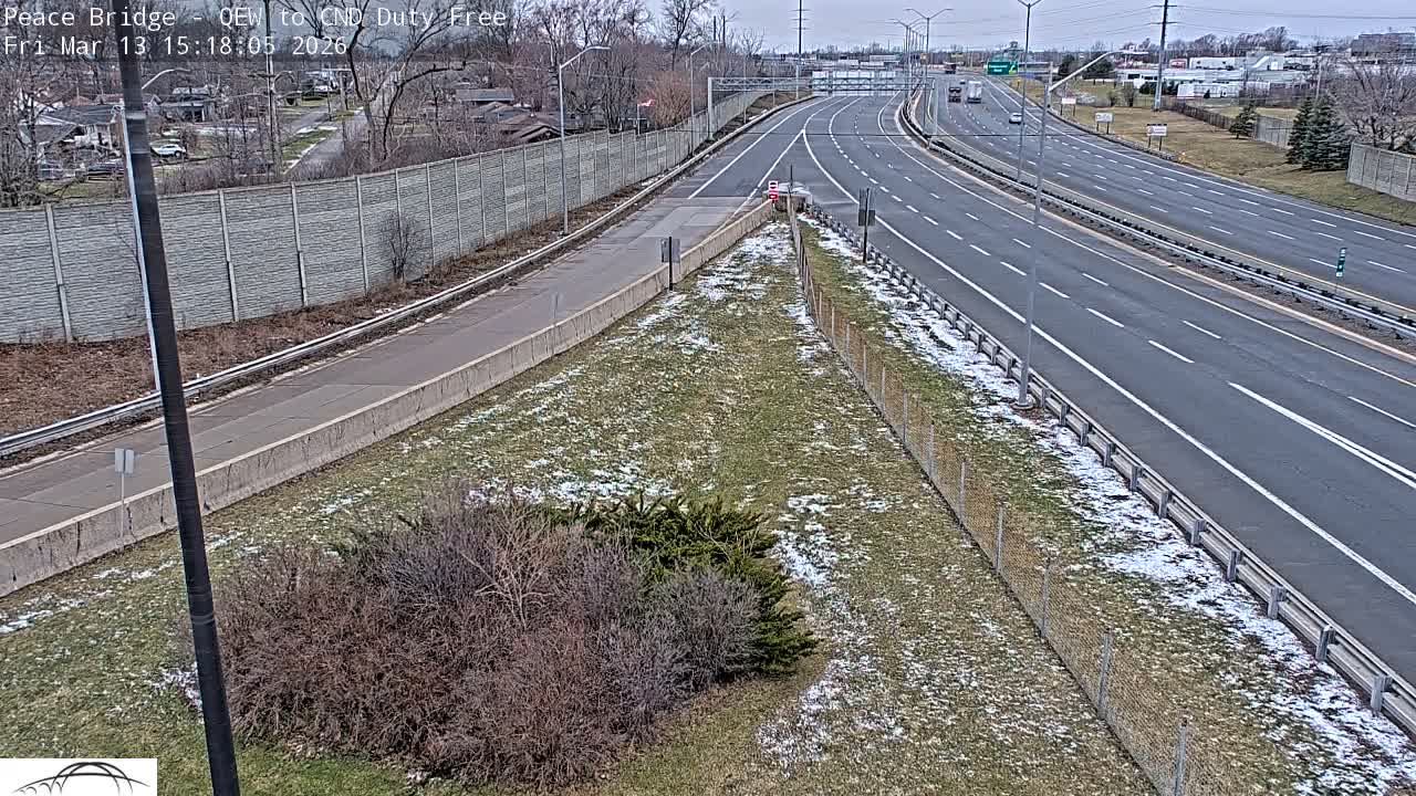 Fort Erie,  Canada Duty Free  Road Entrance to Peace Bridge Live Cam - Fort Erie, Niagara, Ontario, Canada