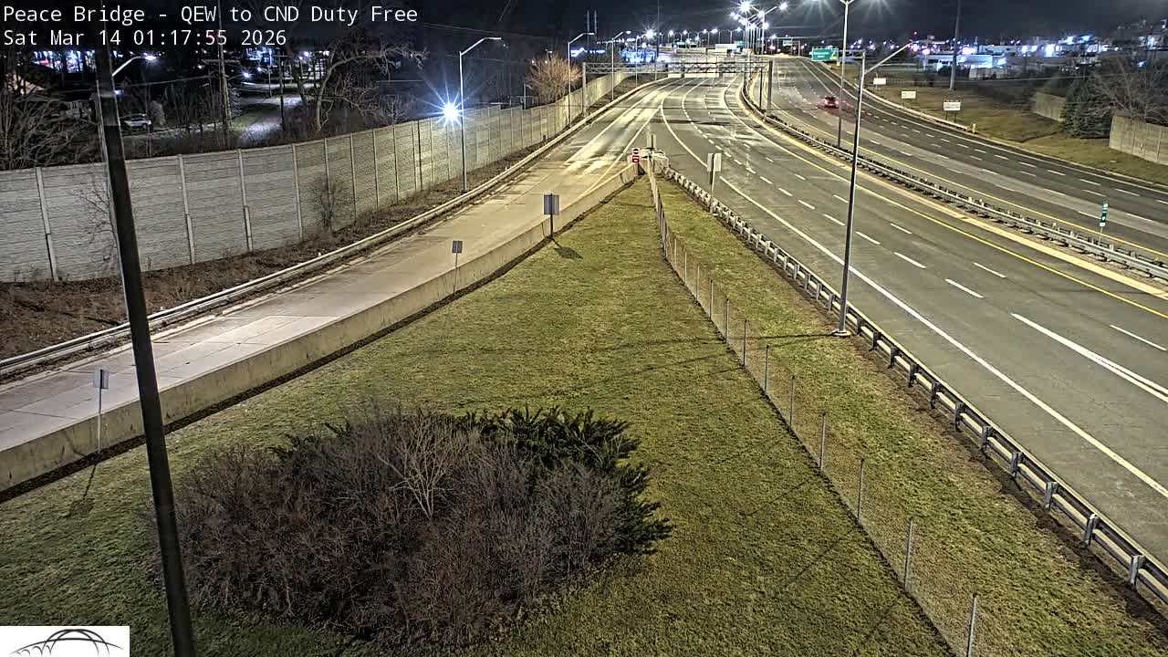 Fort Erie,  Canada Duty Free  Road Entrance to Peace Bridge Live Cam - Fort Erie, Niagara, Ontario, Canada